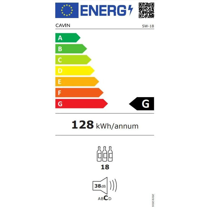 Diagrama de capacidade de Cave de vinho para 18 garrafas Cavin Scandinavian Collection 18 Black