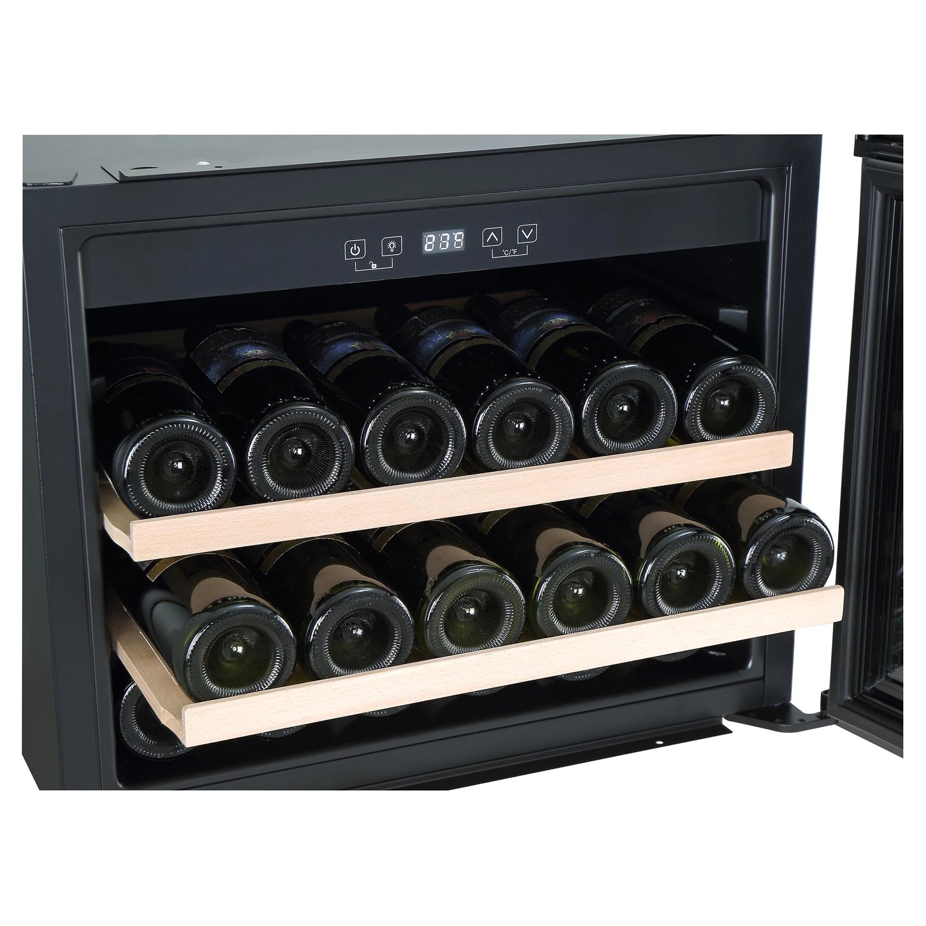 Cave de vinho Caviss SLEN123TBE4 com compressor antivibração e porta reversível.