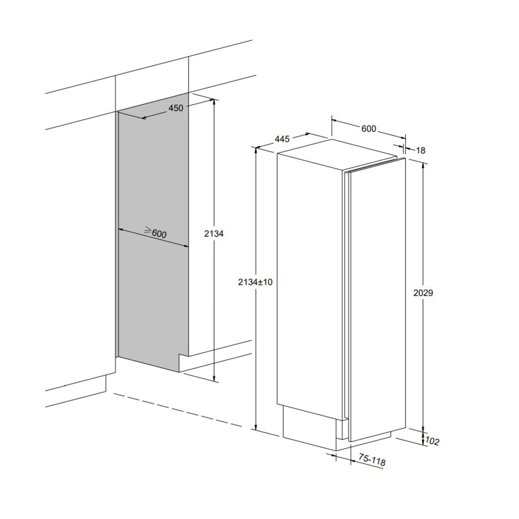 Wine cooler for 87 bottles mQuvée EDGE 45D dual-zone Panel Ready, view 10