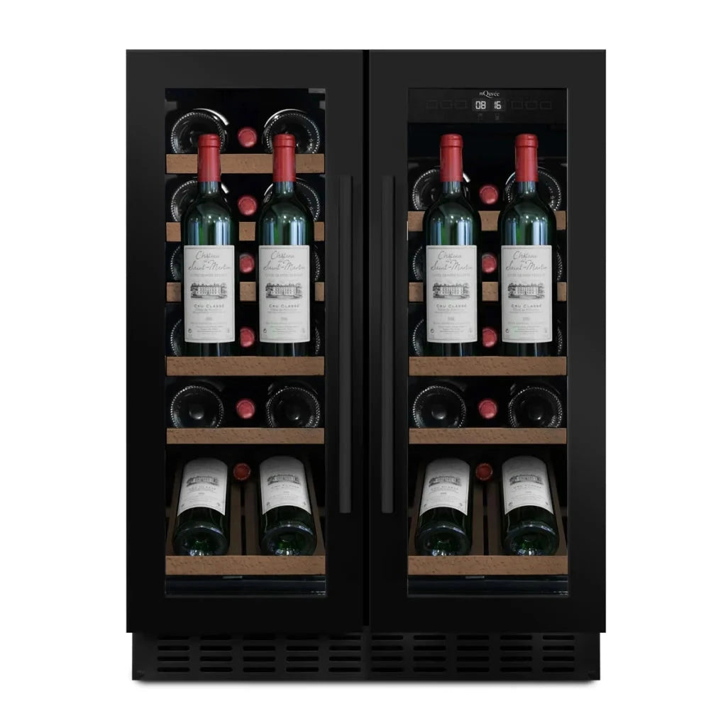 Cave de vinho para 31 garrafas mQuvée WineCave 60D2 Anthracite Black de dupla zona
