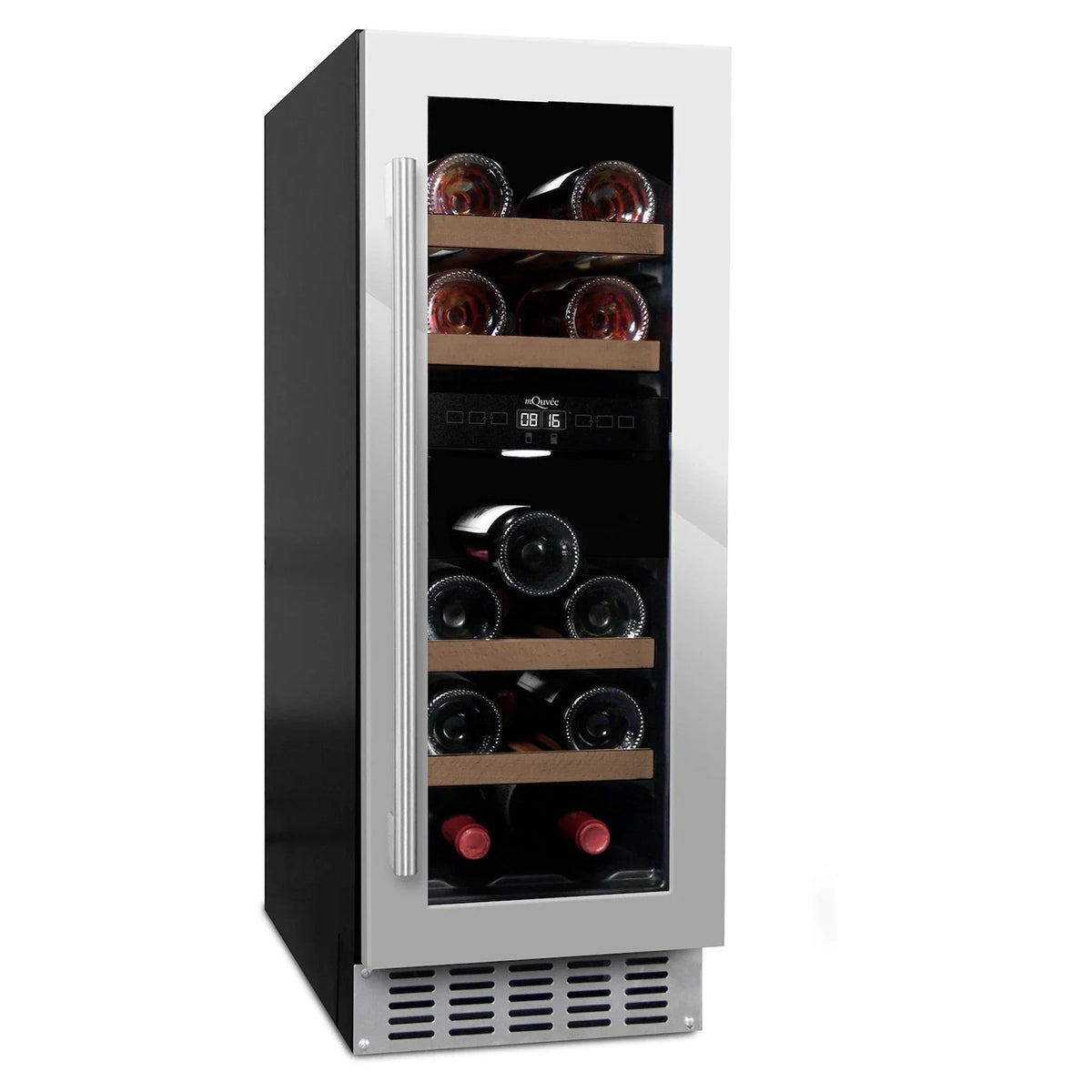Cave de vinho para 16 garrafas mQuvée WineCave 700 30D Stainless de dupla zona, vista 3