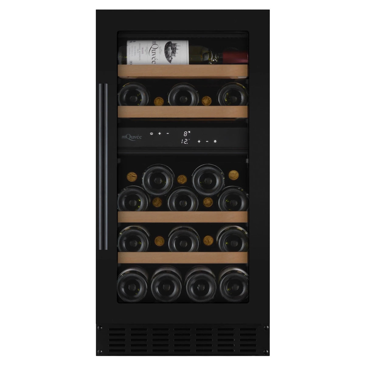 Cave de vinho para 28 garrafas mQuvée WineCave 700 40D de dupla zona Anthracite Black