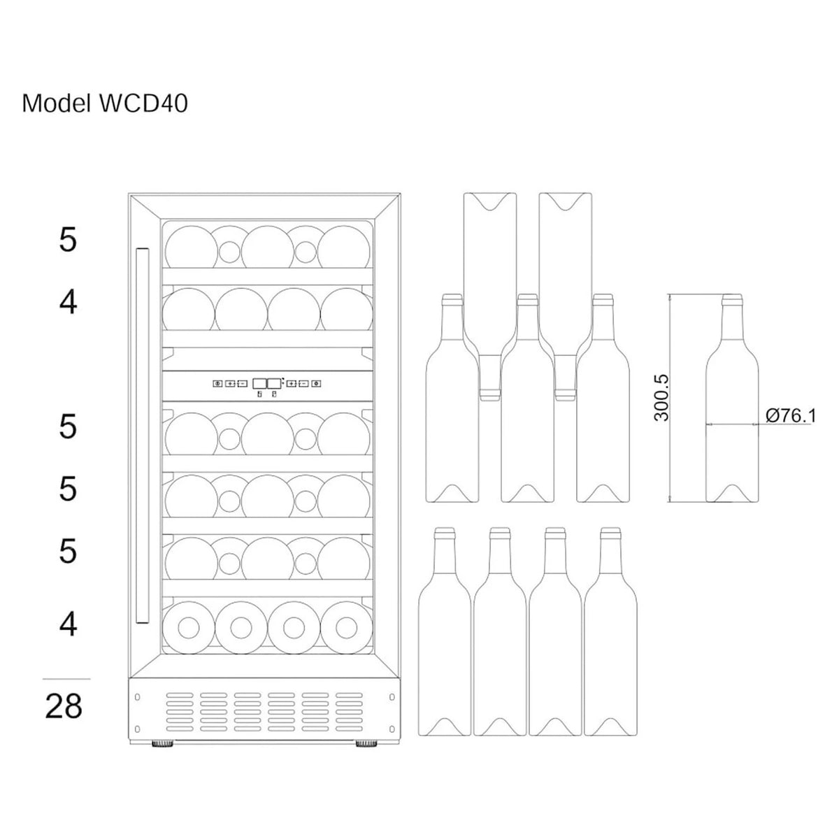 Cave de vinho para 28 garrafas mQuvée WineCave 700 40D Modern de dupla zona, vista 5