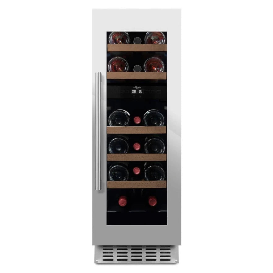 Cave de vinho para 16 garrafas mQuvée WineCave 780 30D de dupla zona Stainless