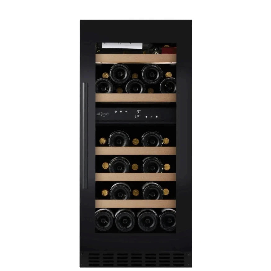 Cave de vinho para 34 garrafas mQuvée WineCave 780 40D Anthracite Black de dupla zona