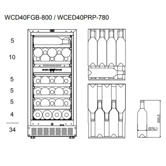 Wine cooler for 34 bottles mQuvée WineCave 780 40D Anthracite Black dual-zone, view 6