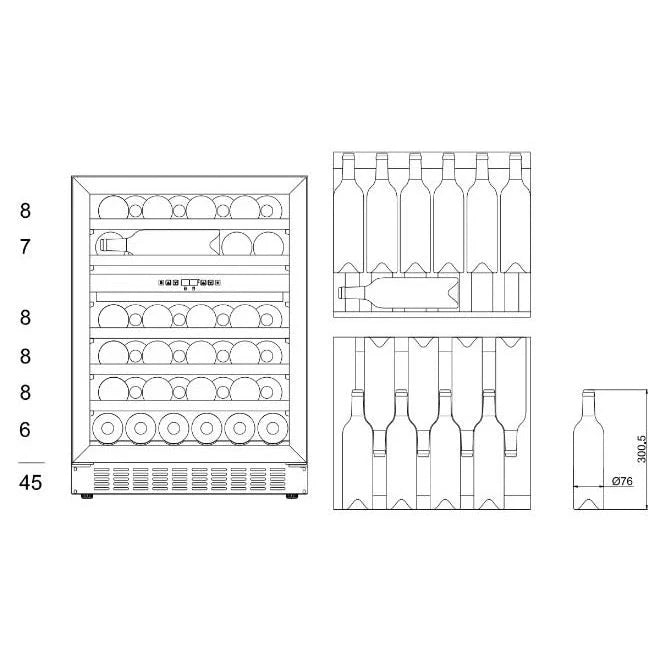 Cave de vinho para 45 garrafas mQuvée WineCave 780 60D de dupla zona Stainless, vista 6