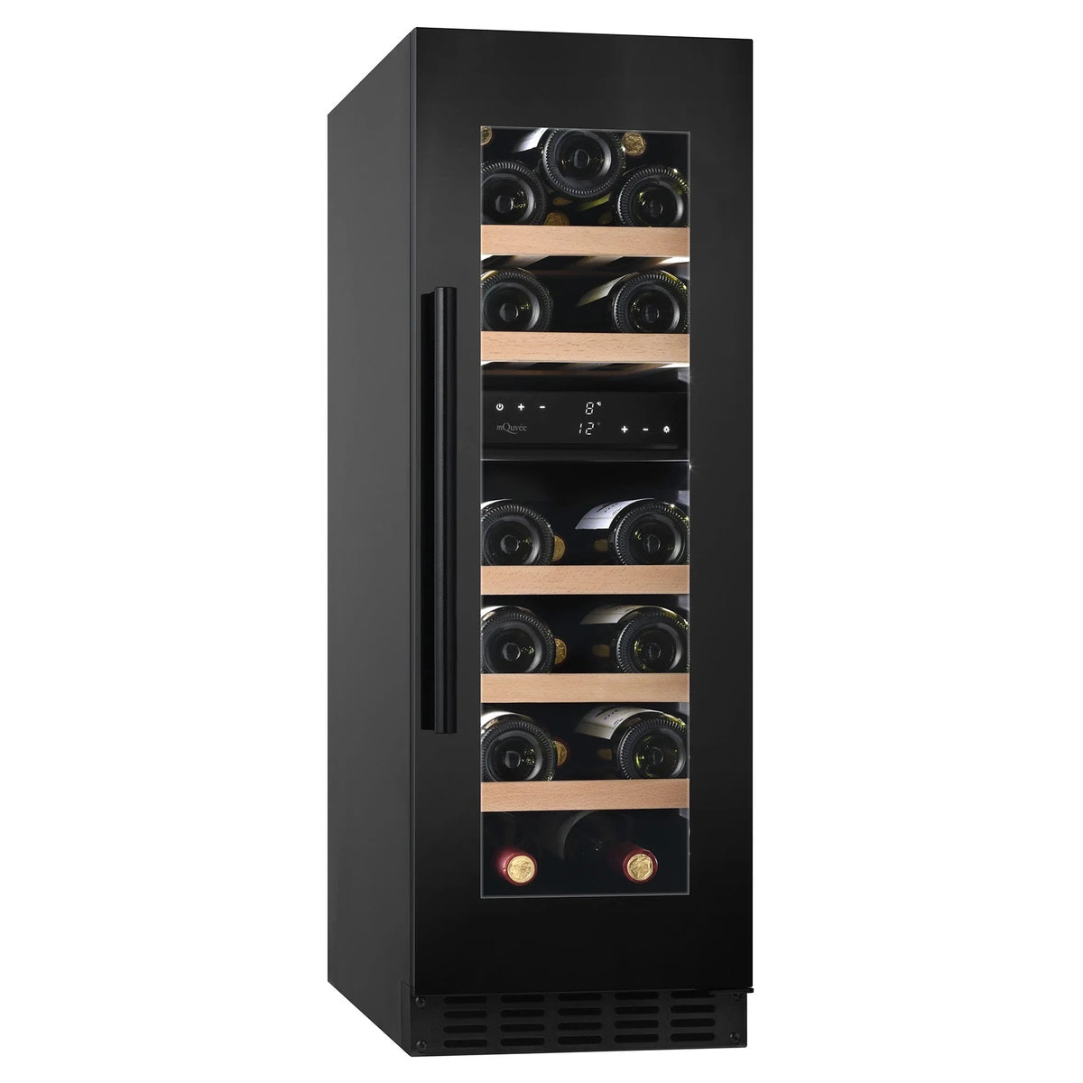 Cave de vinho para 19 garrafas mQuvée WineCave 800 30D Fullglass Black de dupla zona, vista 4