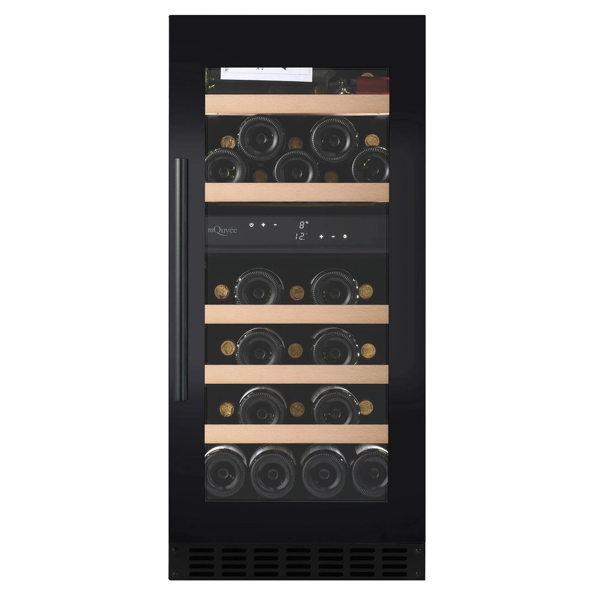 Cave de vinho para 34 garrafas mQuvée WineCave 800 40D Fullglass de dupla zona