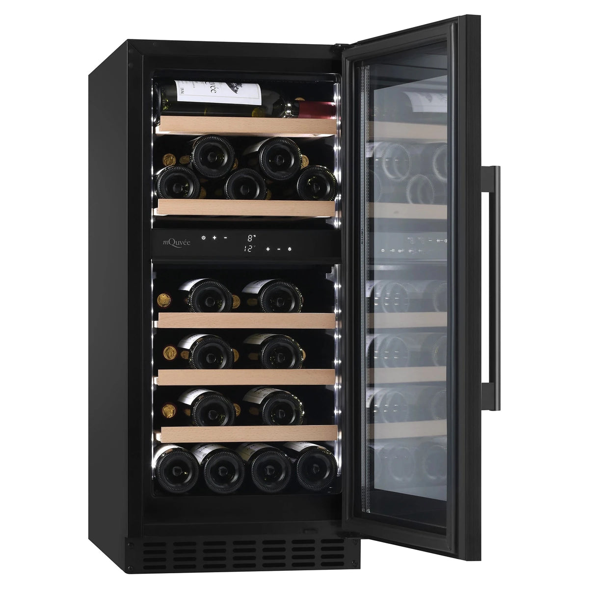 Cave de vinho para 34 garrafas mQuvée WineCave 800 40D Fullglass de dupla zona, vista 4