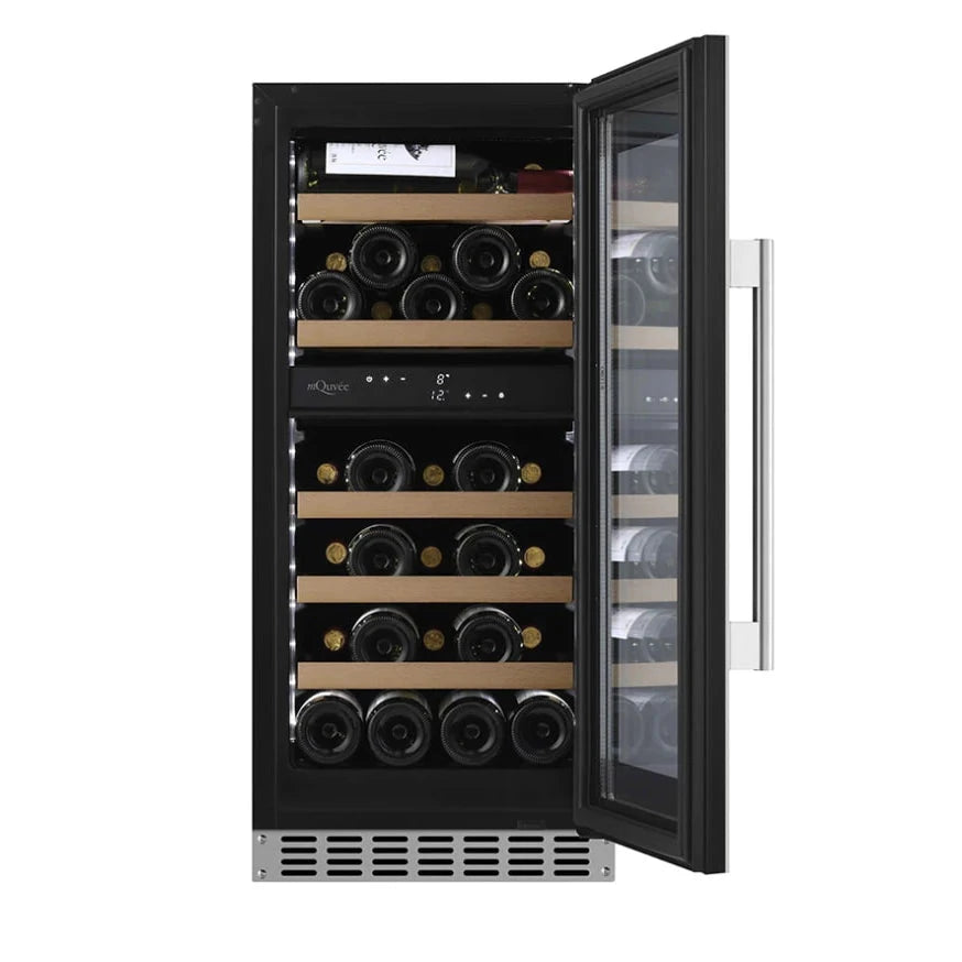 Cave de vinho para 34 garrafas mQuvée WineCave 800 40D Stainless de dupla zona, vista 3