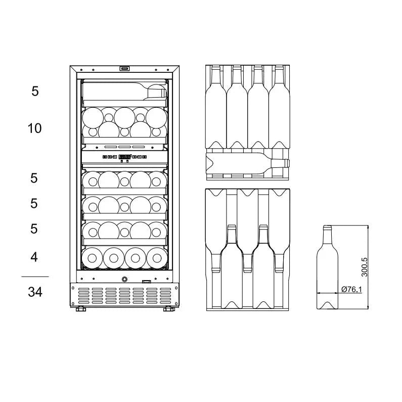 Cave de vinho para 34 garrafas mQuvée WineCave 800 40D Stainless de dupla zona, vista 5