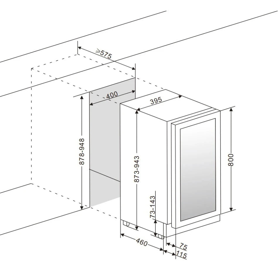 Cave de vinho para 34 garrafas mQuvée WineCave 800 40D Stainless de dupla zona, vista 6