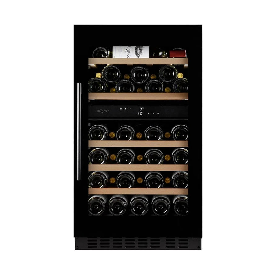 Cave de vinho para 46 garrafas mQuvée WineCave 800 50D Fullglass Black de dupla zona, vista 2