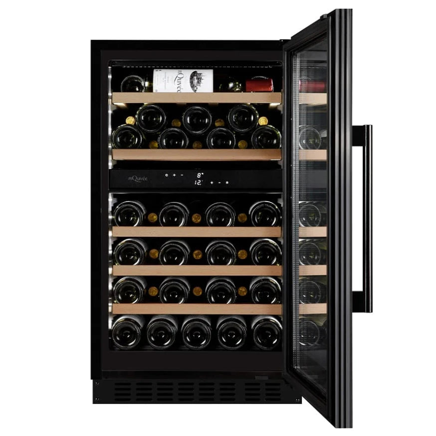 Cave de vinho para 46 garrafas mQuvée WineCave 800 50D Fullglass Black de dupla zona, vista 3