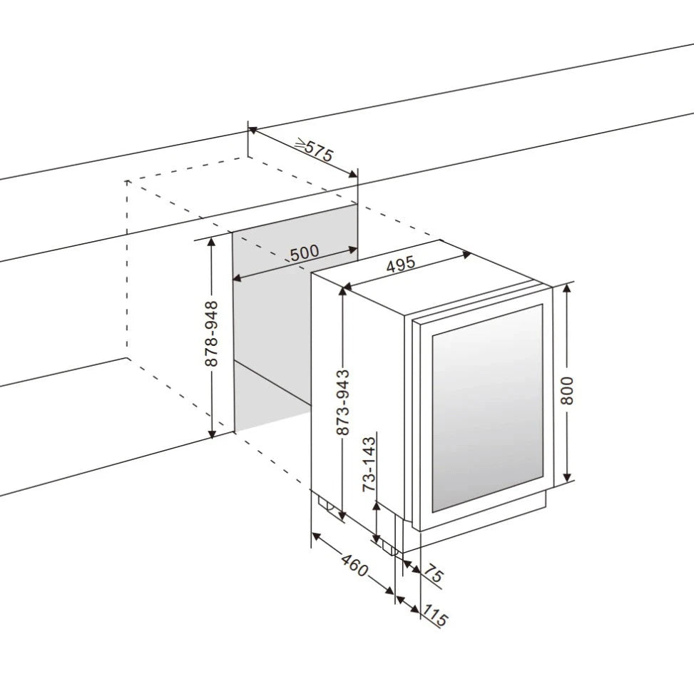 Cave de vinho para 46 garrafas mQuvée WineCave 800 50D Stainless de dupla zona, vista 5
