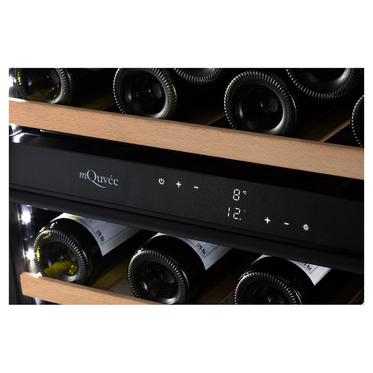 Cave de vinho para 53 garrafas mQuvée WineCave 800 60D Fullglass Black de dupla zona, vista 6