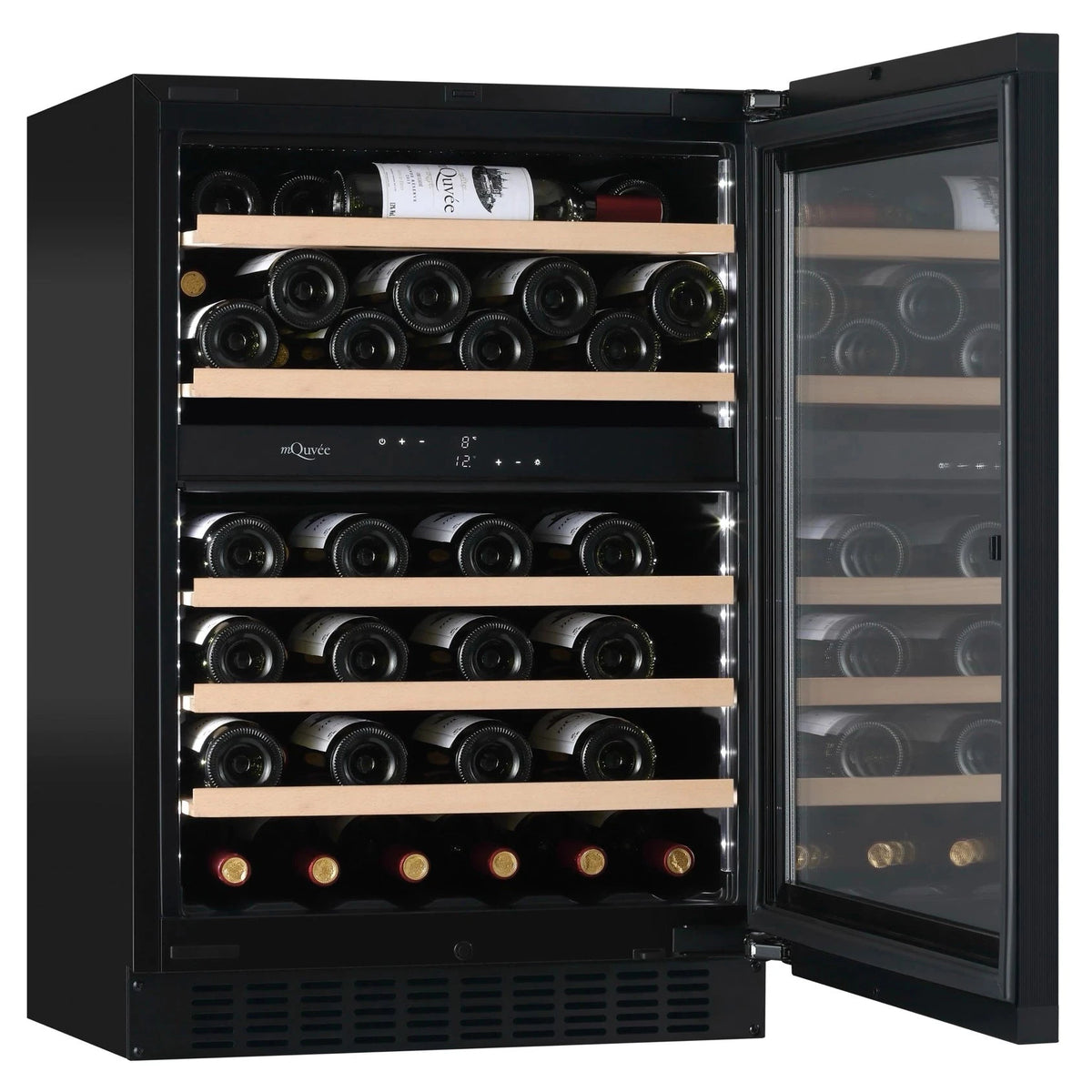 Cave de vinho para 53 garrafas mQuvée WineCave Exclusive 780 60D de dupla zona Panel Ready, vista 4