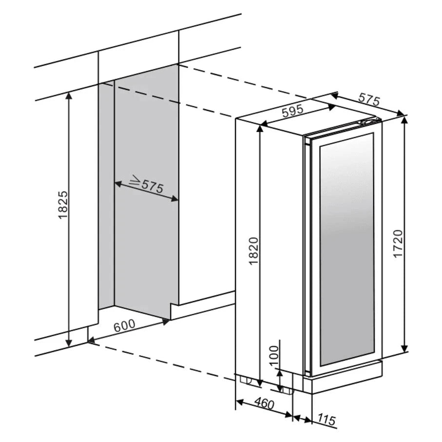 Cave de vinho para 109 garrafas mQuvée WineCave Infinite 187D Push Pull de dupla zona, vista 6
