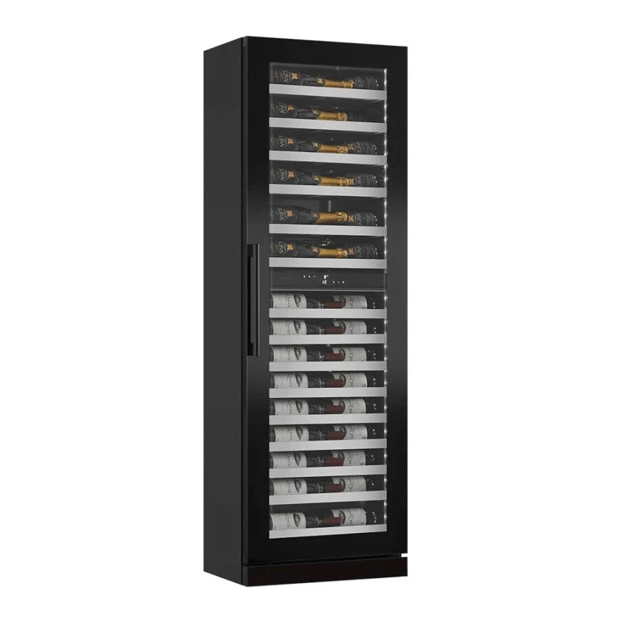 Cave de vinho para 57 garrafas mQuvée WineCave Slim 182D Fullglass Black de dupla zona, vista 2