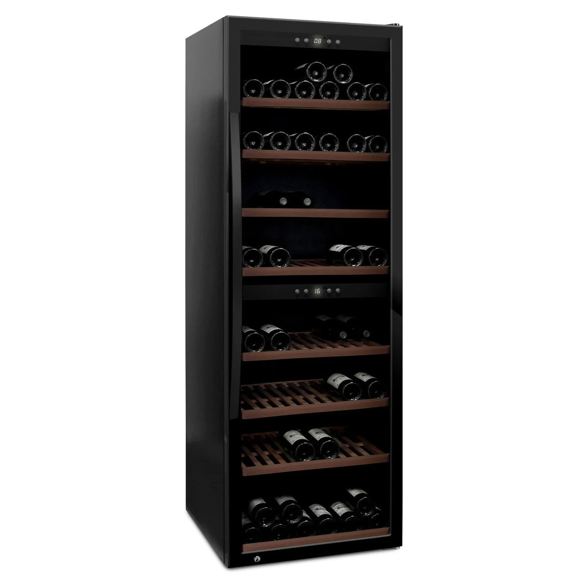 Cave de vinho para 180 garrafas mQuvée WineExpert 180 de dupla zona Fullglass Black
