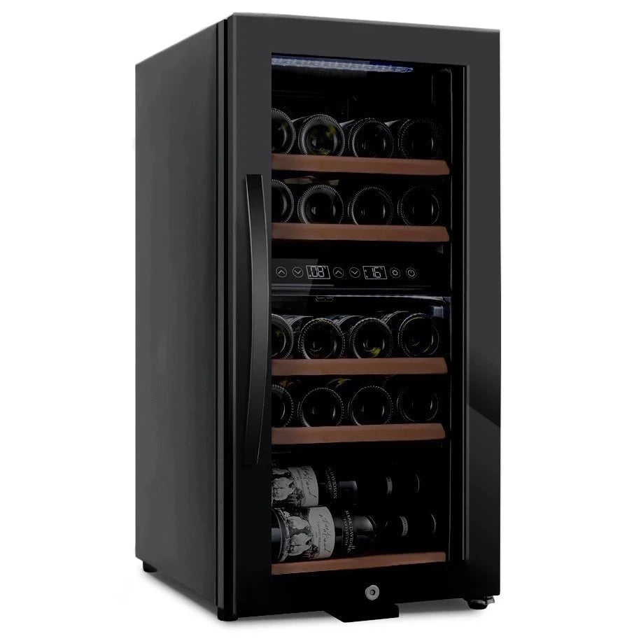 Cave de vinho para 24 garrafas mQuvée WineExpert 24 de dupla zona Fullglass Black, vista 3