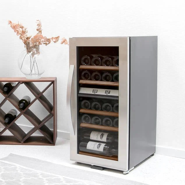Cave de vinho para 24 garrafas mQuvée WineExpert 24 de dupla zona Stainless, vista 2