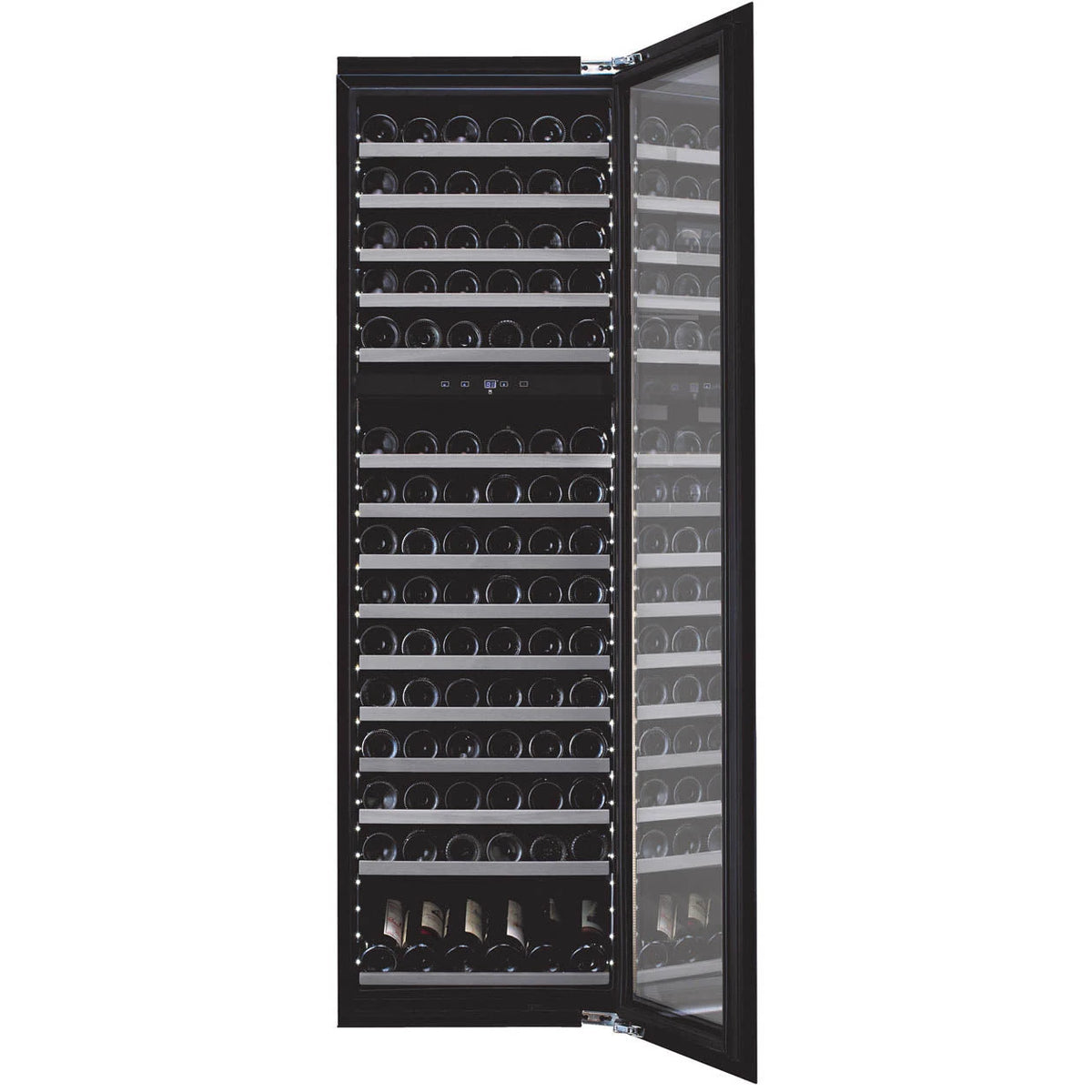 Cave de vinho encastrável para 112 garrafas mQuvée WineKeeper 112D Fullglass Black Push/Pull de dupla zona, vista 3