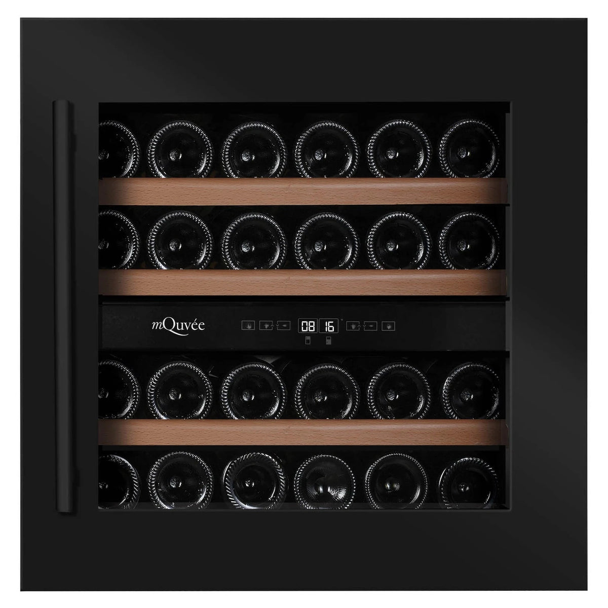 Cave de vinho para 25 garrafas mQuvée WineKeeper 25D de dupla zona Anthracite Black