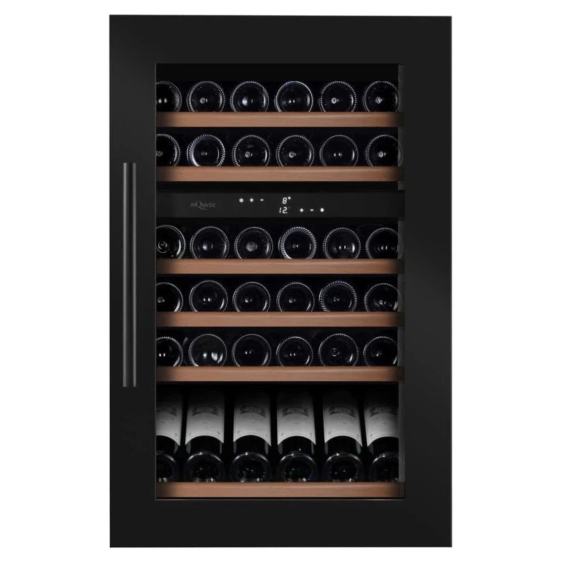 Cave de vinho para 49 garrafas mQuvée WineKeeper 49D de dupla zona Fullglass Black