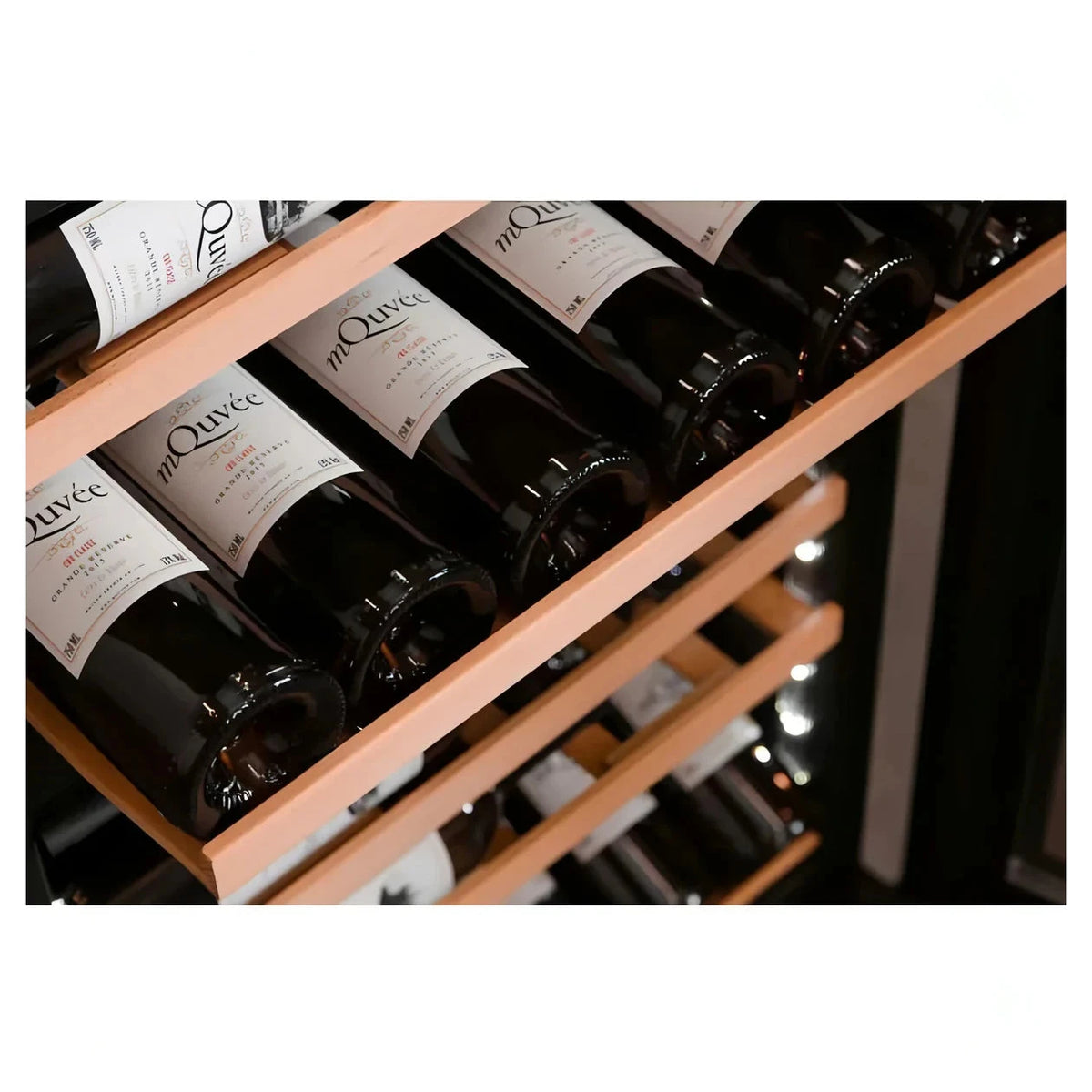 Cave de vinho para 49 garrafas mQuvée WineKeeper 49D de dupla zona Stainless, vista 2