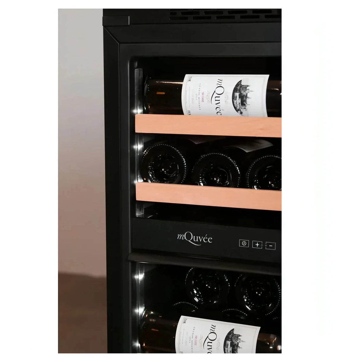Cave de vinho para 49 garrafas mQuvée WineKeeper 49D de dupla zona Stainless, vista 4