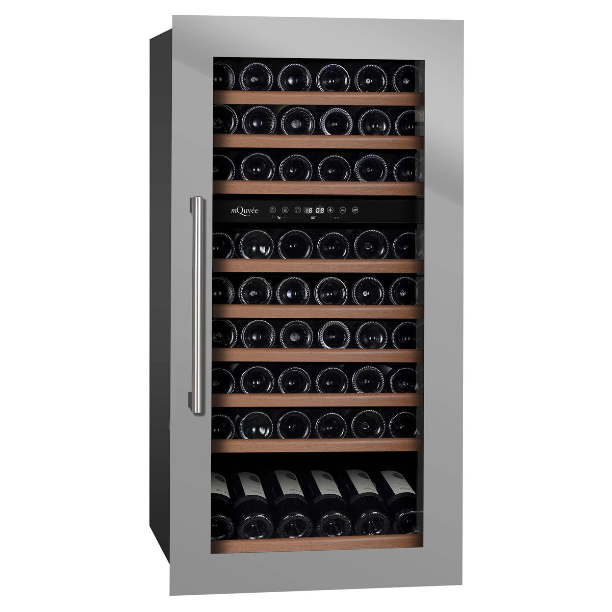 Cave de vinho encastrável para 70 garrafas mQuvée WineKeeper 70D de dupla zona Stainless, vista 3