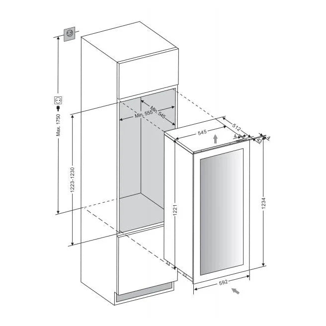Cave de vinho encastrável para 70 garrafas mQuvée WineKeeper 70D de dupla zona Stainless, vista 4