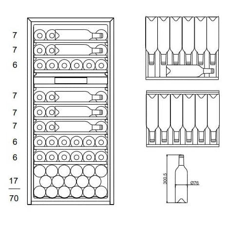 Cave de vinho encastrável para 70 garrafas mQuvée WineKeeper 70D de dupla zona Stainless, vista 6