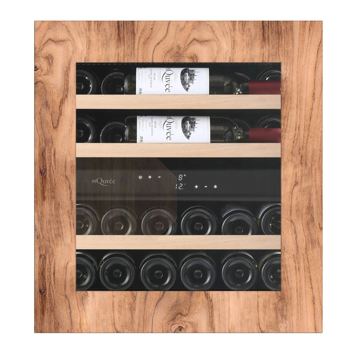 Cave de vinho para 26 garrafas mQuvée WineKeeper Exclusive 25D Panel Ready Push-Pull de dupla zona, vista 2