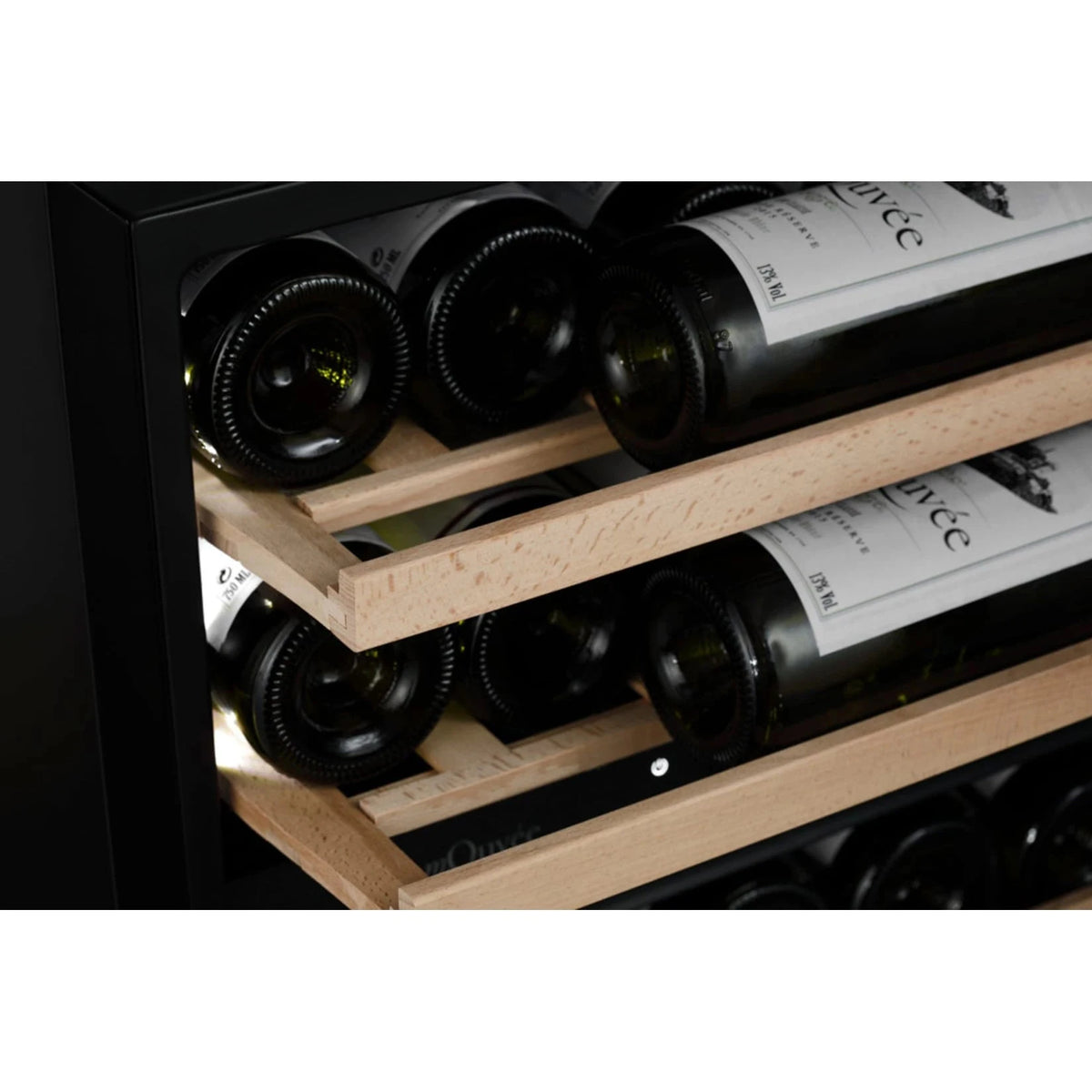 Cave de vinho para 26 garrafas mQuvée WineKeeper Exclusive 25D Panel Ready Push-Pull de dupla zona, vista 5