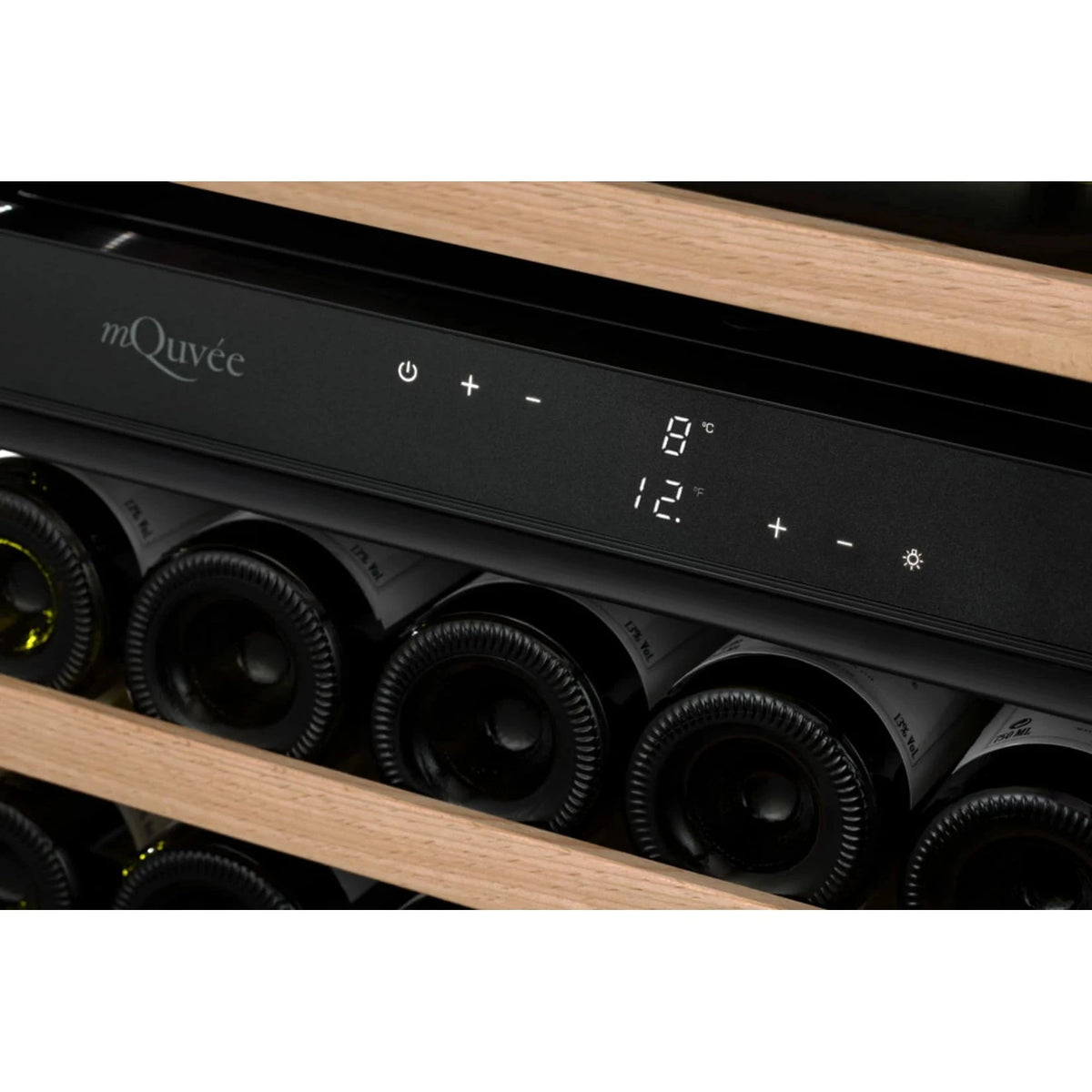 Cave de vinho para 26 garrafas mQuvée WineKeeper Exclusive 25D Panel Ready Push-Pull de dupla zona, vista 6