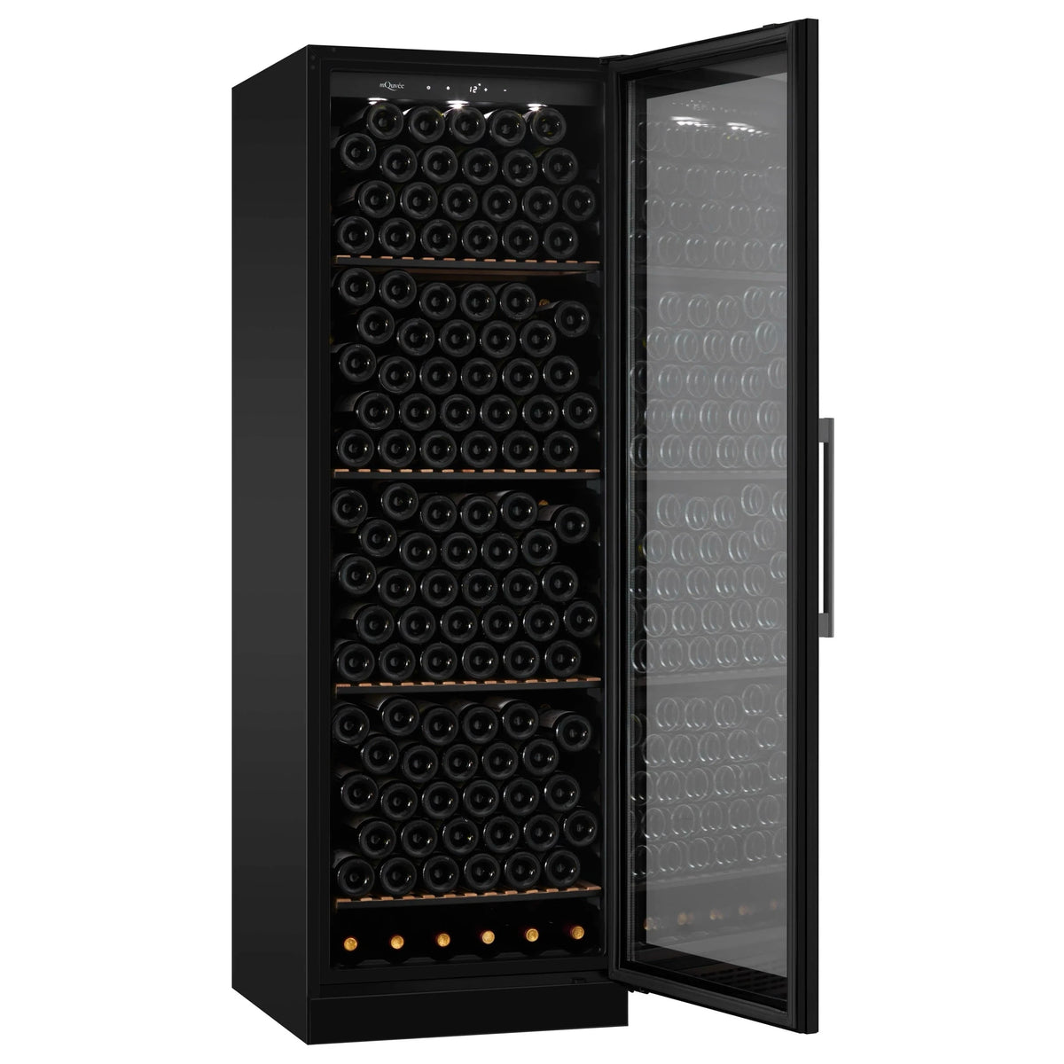 Cave de vinho para 215 garrafas mQuvée WineStore 215 Full Glass Black, vista 2