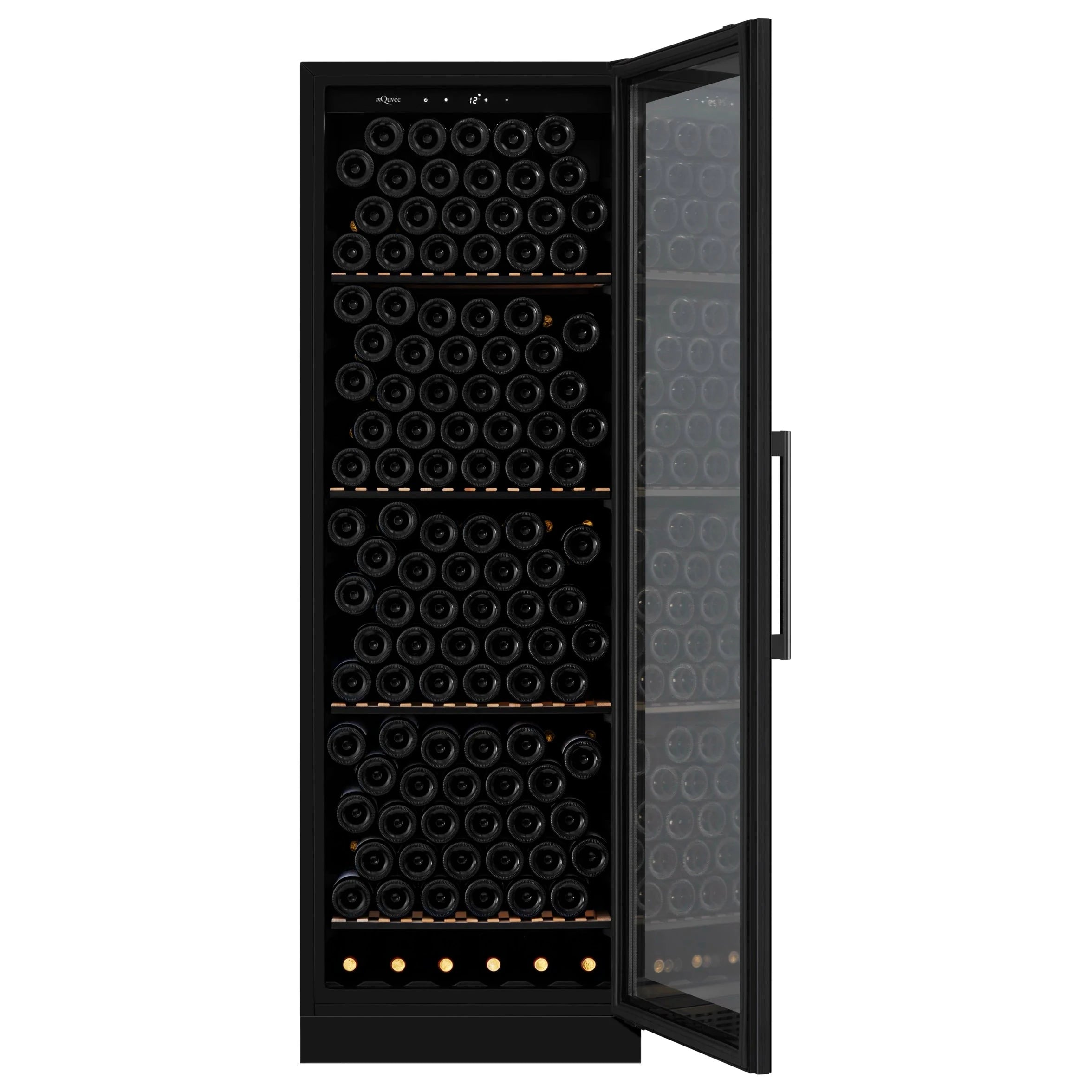 Cave de vinho para 215 garrafas mQuvée WineStore 215 Full Glass Black, vista 4