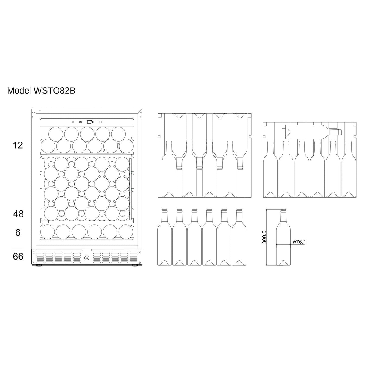 Wine cooler for 66 bottles mQuvée WineStore 82 Anthracite Black, view 6