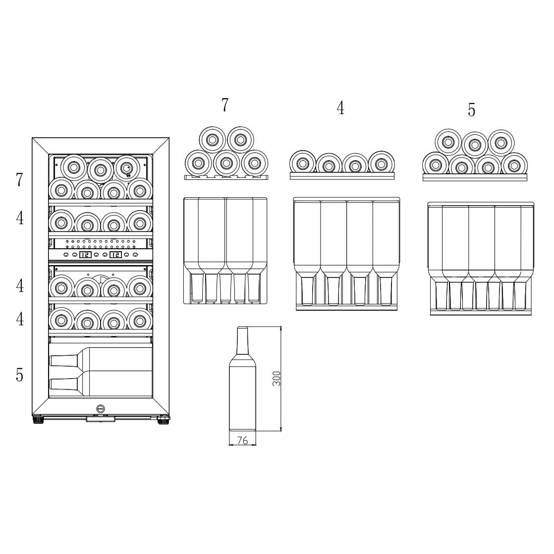 Cave de vinho 24 garrafas mQuvée WineExpert 24 Fullglass Black
