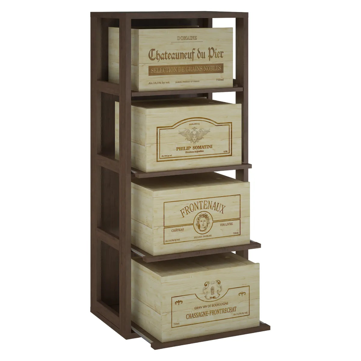 Garrafeira para 4 caixas de 6 garrafas Expovinalia Arganza Godello 2558 – Pinho escuro – HX2558