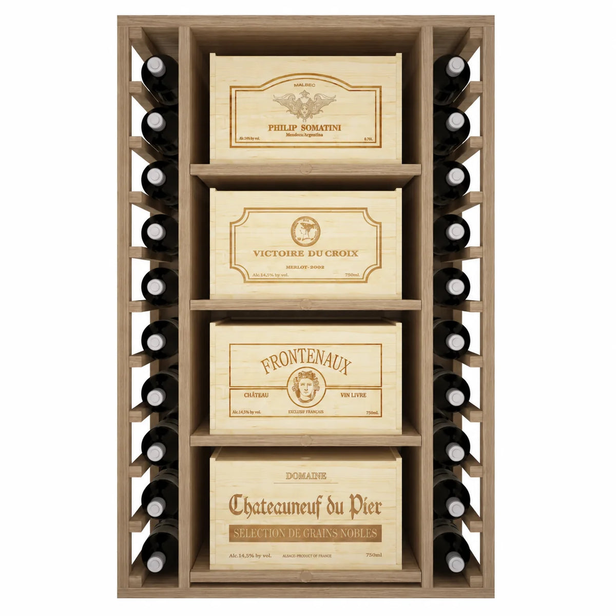 Garrafeira para 44 garrafas Expovinalia Arganza Godello 2547 – Carvalho natural – ER2547