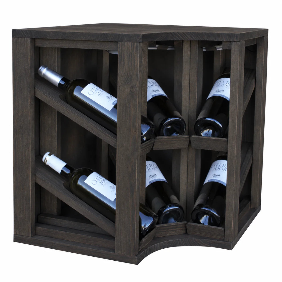 Garrafeira para 6 garrafas Expovinalia Godello 2197 – Pinho preto – BX2197