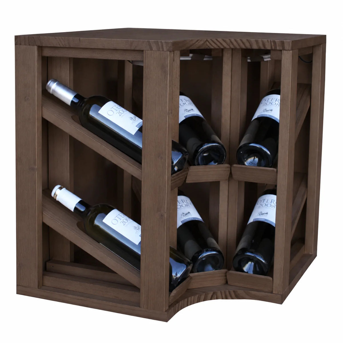 Garrafeira para 6 garrafas Expovinalia Godello 2197 – Pinho escuro – HX2197