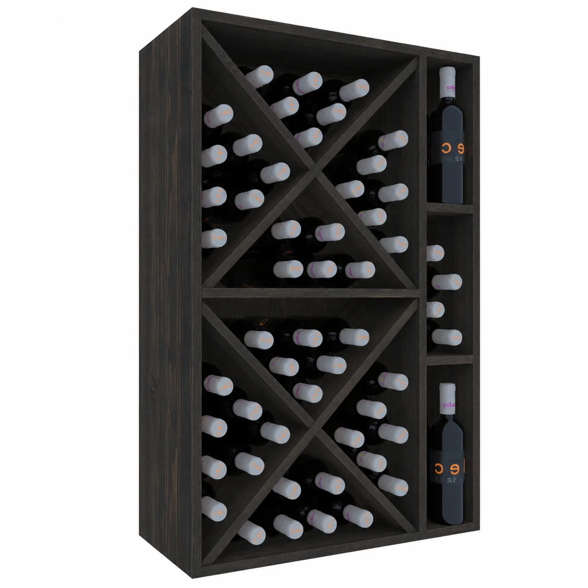 Garrafeira para 66 garrafas Expovinalia Corullón 2 Godello 2537 – Pinho preto – BX2537