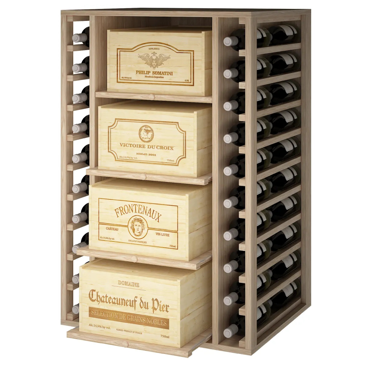 Garrafeira para 68 garrafas Expovinalia Arganza Godello 2546 – Carvalho natural – ER2546