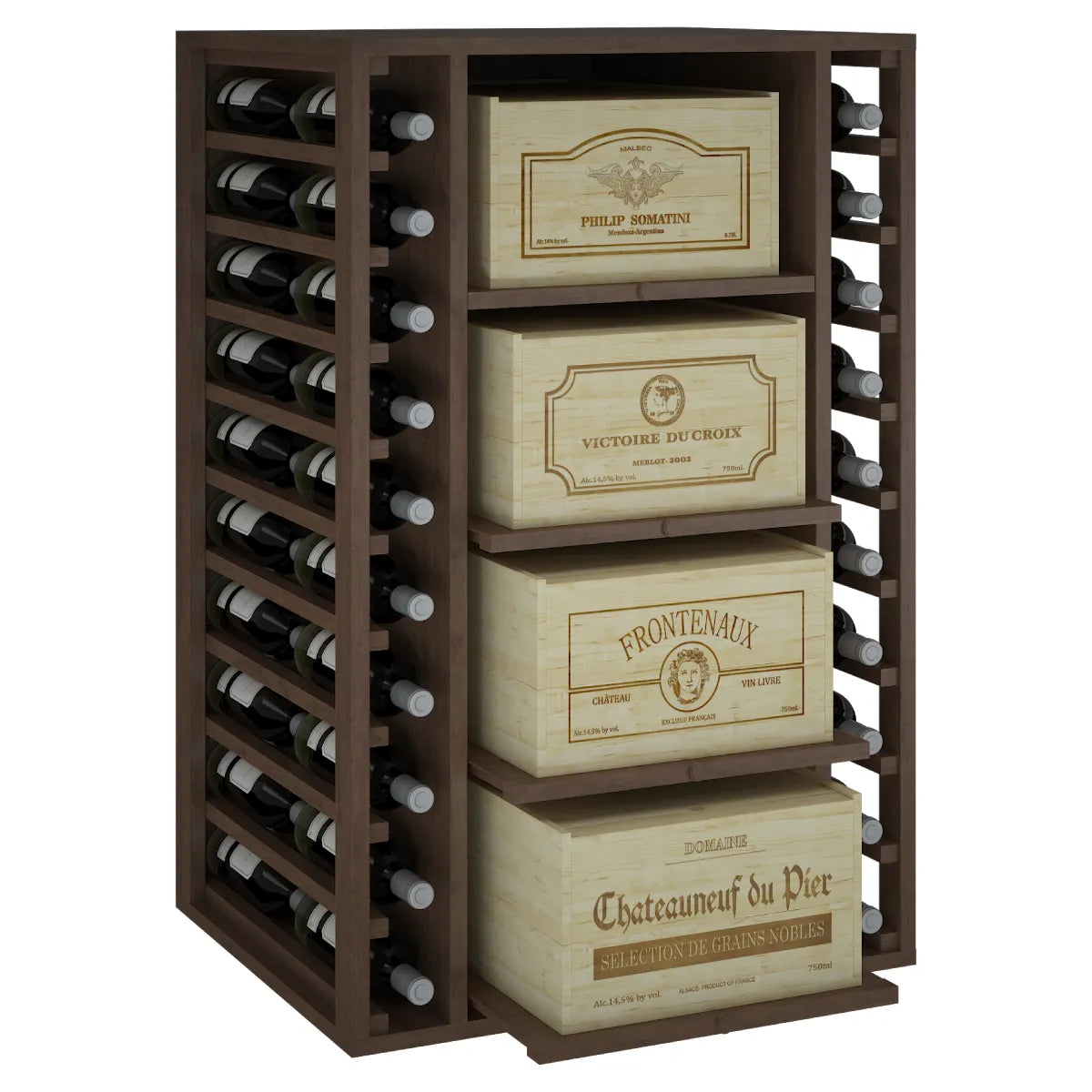 Garrafeira para 68 garrafas Expovinalia Arganza Godello 2546 – Pinho escuro – HX2546