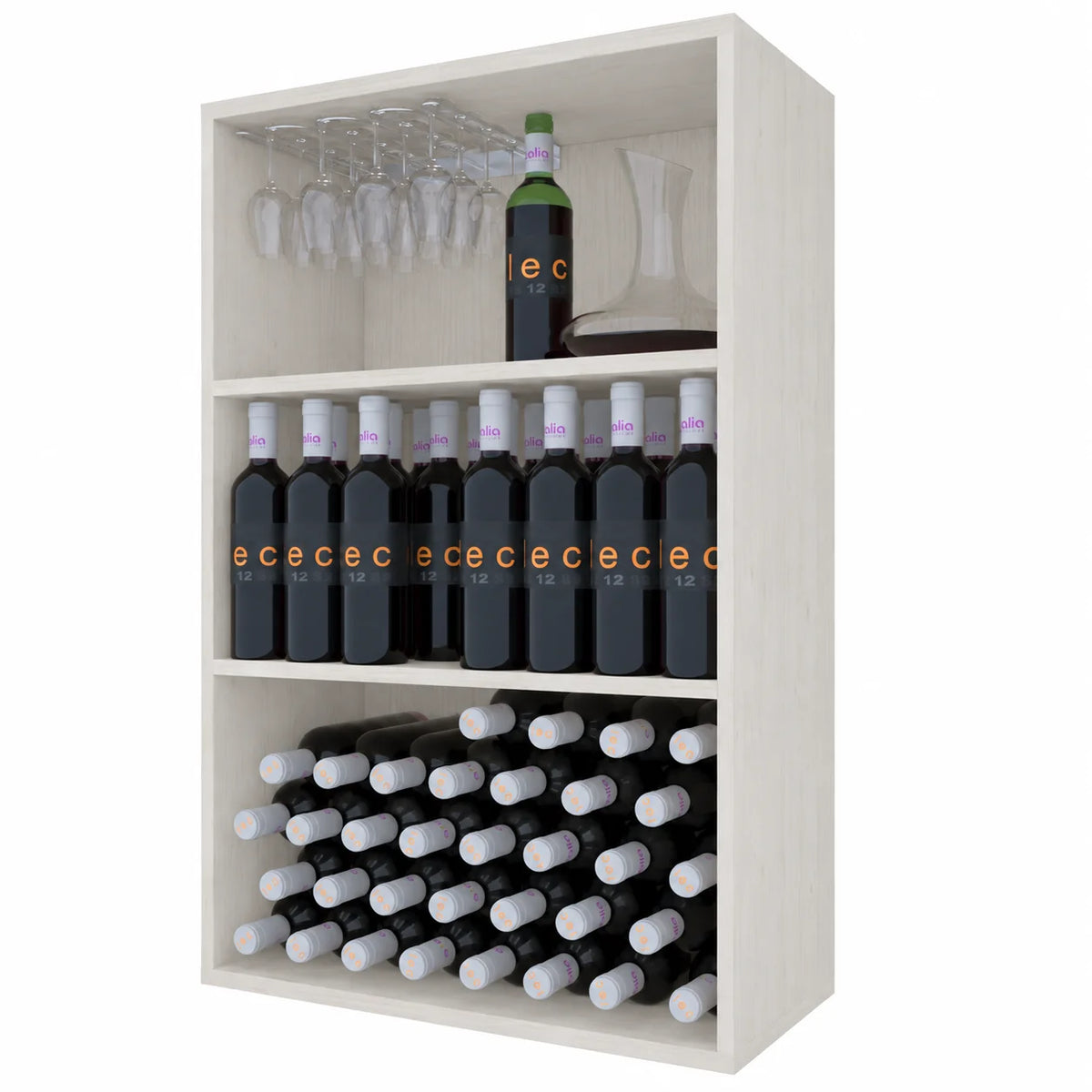 Garrafeira para 96 garrafas Expovinalia Corullón Godello 2523 – Pinho branco – EW2523